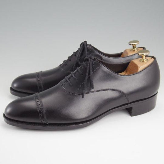 未使用★(英)ガジアーノ&ガーリング 7.5E【★CAMBRIDGE/ケンブリッジ/GG06ラスト】パンチドキャップトゥ/カーフ/黒/GAZIANO&GIRLING★l481