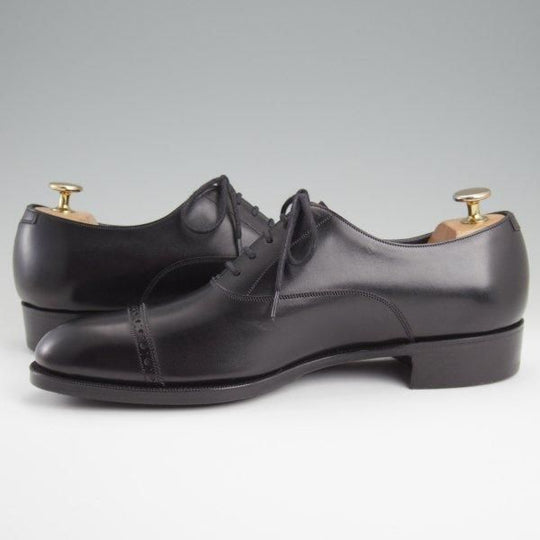 未使用★(英)ガジアーノ&ガーリング 7.5E【★CAMBRIDGE/ケンブリッジ/GG06ラスト】パンチドキャップトゥ/カーフ/黒/GAZIANO&GIRLING★l481