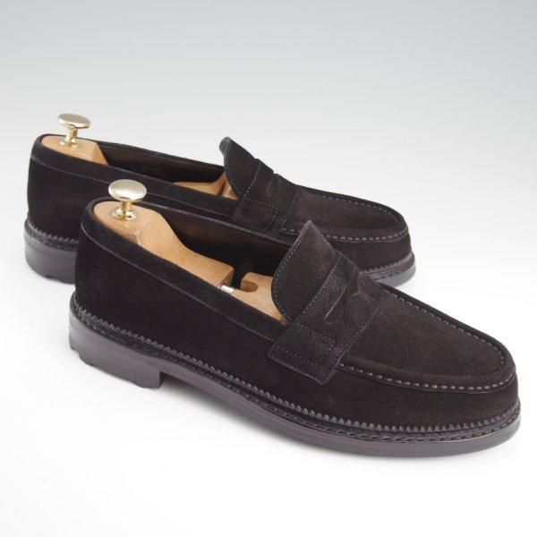 極美品★J.M.ウエストン SIZE 6.5【定価￥121,000-★ユージーン/Eugene/コインローファー/C80】スエード/黒/Weston/ウェストン★l483