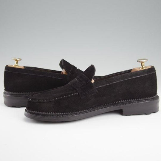 極美品★J.M.ウエストン SIZE 6.5【定価￥121,000-★ユージーン/Eugene/コインローファー/C80】スエード/黒/Weston/ウェストン★l483