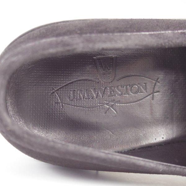 極美品★J.M.ウエストン SIZE 6.5【定価￥121,000-★ユージーン/Eugene/コインローファー/C80】スエード/黒/Weston/ウェストン★l483