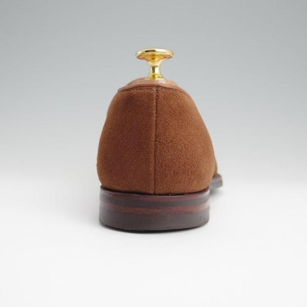 極上★クロケット&ジョーンズ 6E【定価￥90,200-★鹿革/DEERSKIN/375ラスト】CAMDEN/ローファー/スエード/茶/Crockett&Jones★l501