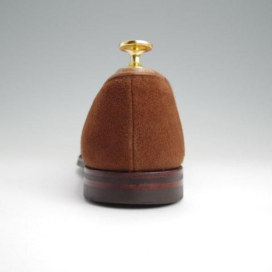 極上★クロケット&ジョーンズ 6E【定価￥90,200-★鹿革/DEERSKIN/375ラスト】CAMDEN/ローファー/スエード/茶/Crockett&Jones★l501