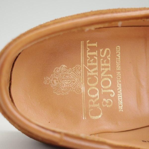 極上★クロケット&ジョーンズ 6E【定価￥90,200-★鹿革/DEERSKIN/375ラスト】CAMDEN/ローファー/スエード/茶/Crockett&Jones★l501