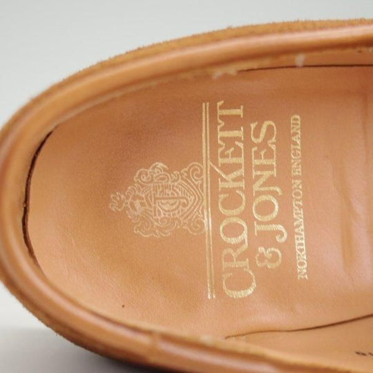 極上★クロケット&ジョーンズ 6E【定価￥90,200-★鹿革/DEERSKIN/375ラスト】CAMDEN/ローファー/スエード/茶/Crockett&Jones★l501