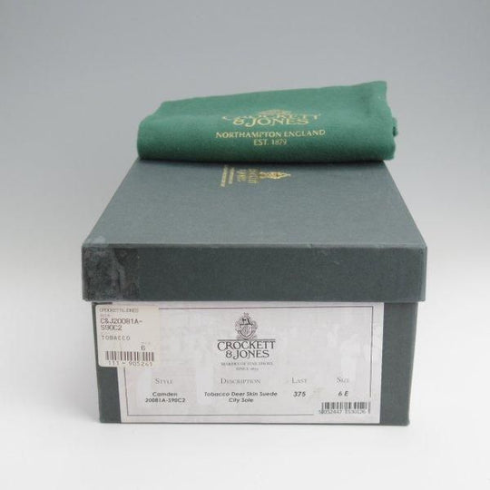 極上★クロケット&ジョーンズ 6E【定価￥90,200-★鹿革/DEERSKIN/375ラスト】CAMDEN/ローファー/スエード/茶/Crockett&Jones★l501