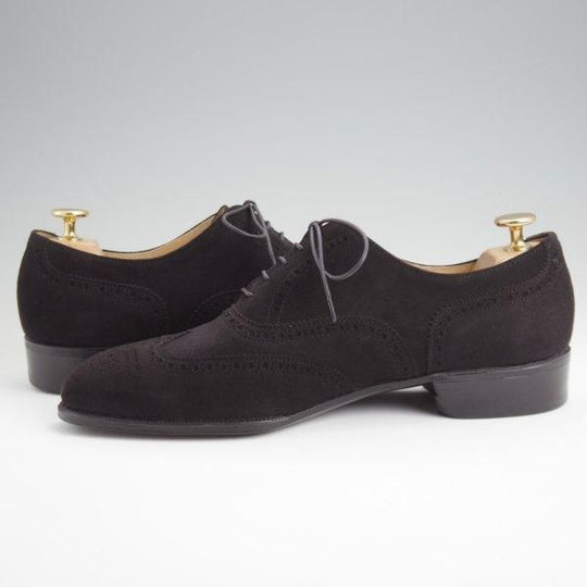 極上★高島屋 SIZE 26【小笠原シューズ製★フルブローグ】スエード/黒/メンズ/TAKASHIMAYA★l503