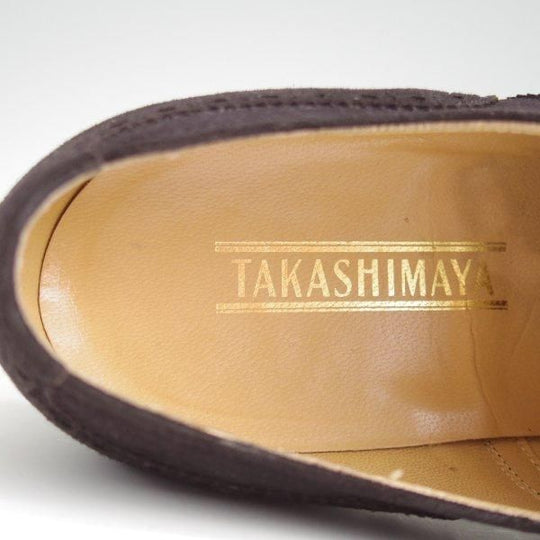 極上★高島屋 SIZE 26【小笠原シューズ製★フルブローグ】スエード/黒/メンズ/TAKASHIMAYA★l503