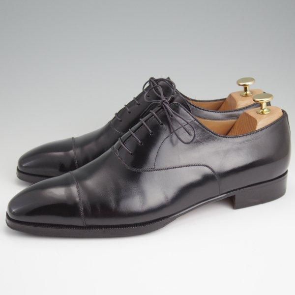 極上★(伊)エンツォ・ボナフェ SIZE 10【定価10万円以上★ストレートチップ/黒】カーフ/メンズ/Enzo Bonafe★l506