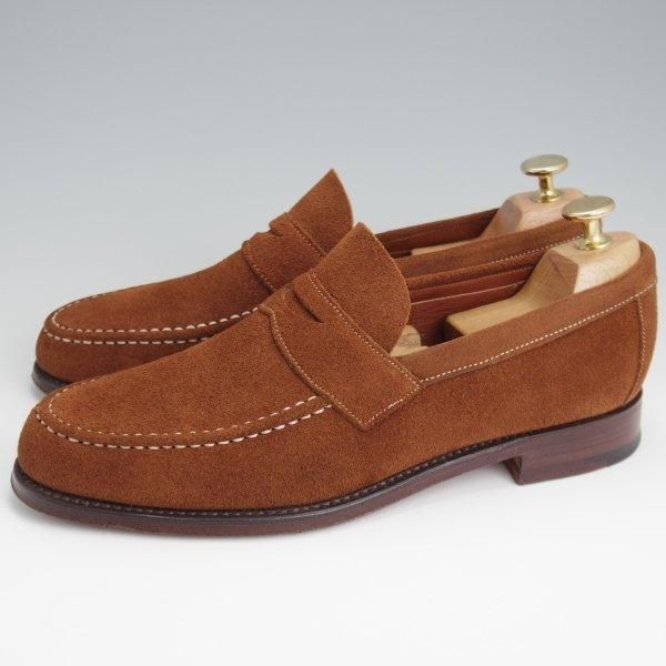 美品★(英)チーニー 6F【定価￥82,500-★コインローファー/HUGO】5203ラスト/スリッポン/スエード/茶/メンズ/CHEANEY★l509