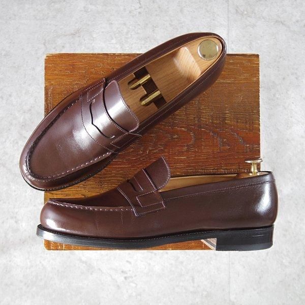 美品★J.M.ウエストン 7C【定価￥151,800-★180/コインローファー】41ラスト/ボックスカーフ/濃茶/メンズ/Weston/ウェストン★l513