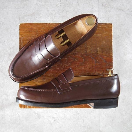 美品★J.M.ウエストン 7C【定価￥151,800-★180/コインローファー】41ラスト/ボックスカーフ/濃茶/メンズ/Weston/ウェストン★l513
