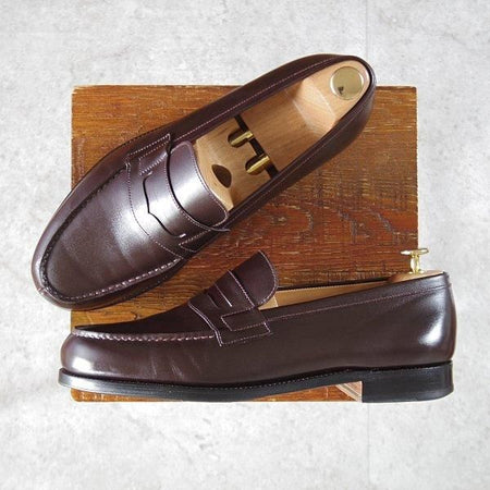 極上★J.M.ウエストン 8E【定価￥151,800-★180/コインローファー】41ラスト/ボックスカーフ/濃茶/メンズ/Weston/ウェストン★l515