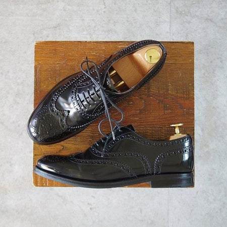 美品★チャーチ(レディース) SIZE 35.5【定価￥176,000-★バーウッド/BURWOOD WG】ポリッシュドバインダーカーフ/黒/Church's★l516