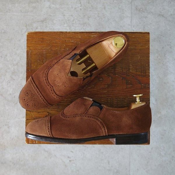 【極美品】　エドワードグリーン　UK7.5D EDWARD GREEN】エドワードグリーン 旧ロゴ 88 パンチドキャップ