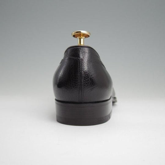 極美品★(伊)エンツォ・ボナフェ SIZE 6【定価10万円以上★タッセルローファー/シボ革】グレインレザー/黒/メンズ/Enzo Bonafe★l519