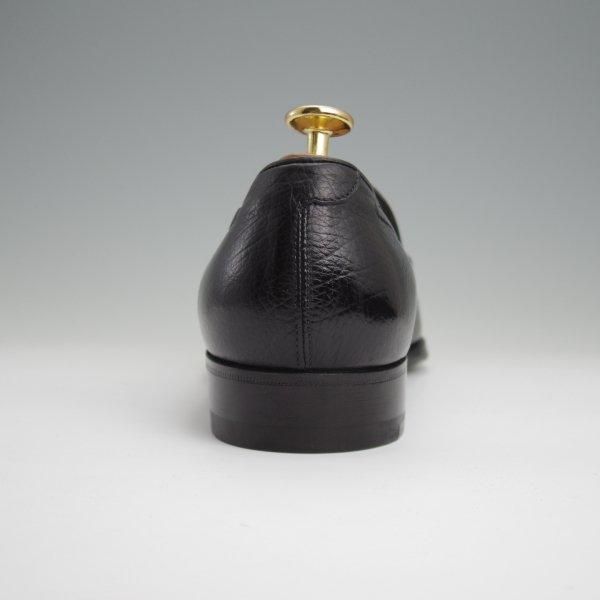 極美品★(伊)エンツォ・ボナフェ SIZE 6【定価10万円以上★タッセルローファー/シボ革】グレインレザー/黒/メンズ/Enzo Bonafe★l519