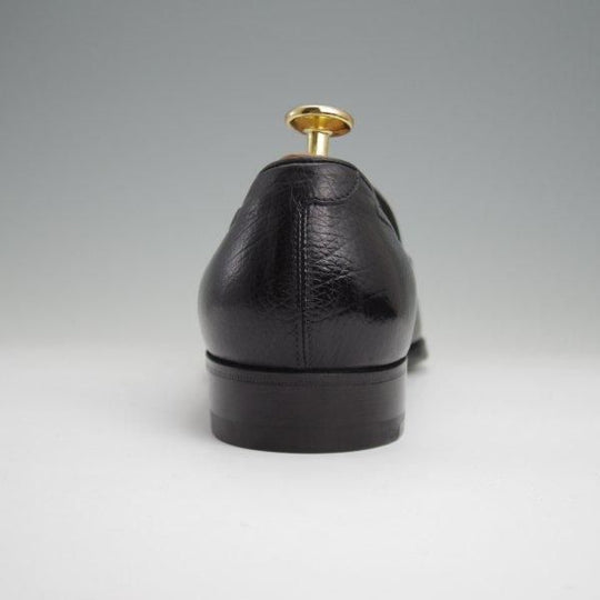 極美品★(伊)エンツォ・ボナフェ SIZE 6【定価10万円以上★タッセルローファー/シボ革】グレインレザー/黒/メンズ/Enzo Bonafe★l519
