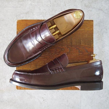 美品★(伊)ジンターラ SIZE 8.5【貴重★ハンドソーンウェルテッド製法/コインローファー】濃茶/ZINTALA/シルバノ・ラッタンジ★l521