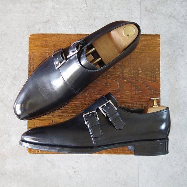 極美品★ジョンロブ 6.5E【現行オーダー価格35万円以上★プレステージライン/NASEBY/7000ラスト】ミスティカーフ/黒/JOHN LOBB★l522