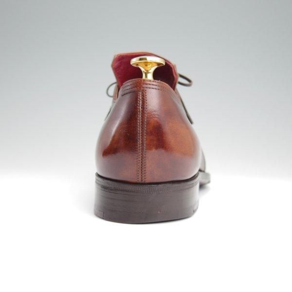 ★(仏)コルテ UK7.5程度【現行定価￥267,300-★純正シューツリー付き/Arca/アルカ】プレーントゥ/Vフロント/茶/メンズ/Corthay★l525