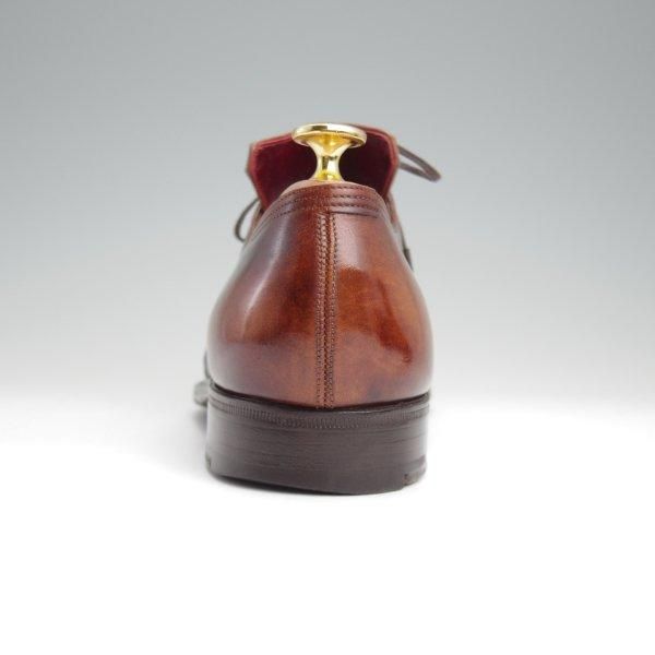 ★(仏)コルテ UK7.5程度【現行定価￥267,300-★純正シューツリー付き/Arca/アルカ】プレーントゥ/Vフロント/茶/メンズ/Corthay★l525