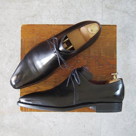 極上★(仏)コルテ SIZE 6【現行定価￥236,500-★純正シューツリー付き/Arca/アルカ】プレーントゥ/Vフロント/カーフ/黒/Corthay★l527