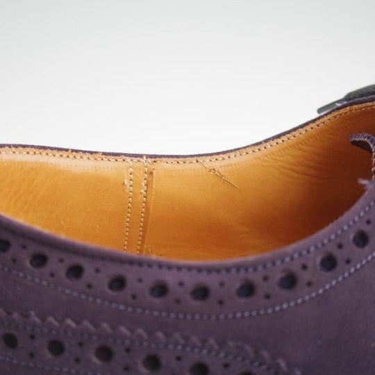 未使用★チャーチ 75F/UK7.5【デッドストック品★ネイビースエードのBUCK/旧チャーチ/73ラスト】3都市ロゴ/フルブローグ/紺/Church's★l530