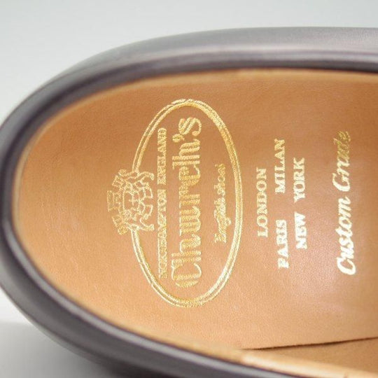 極美品★チャーチ 90F/UK9【★DARWIN/コインローファー】93ラスト/スリッポン/カーフ/黒/メンズ/Church's★l531