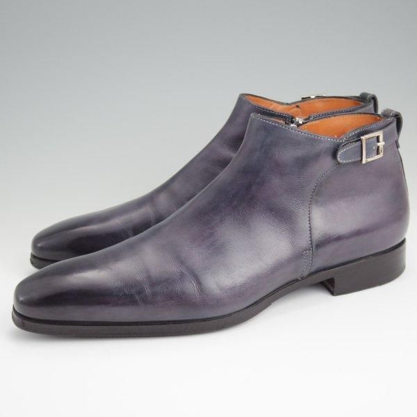 Santoni サントーニ 6.5レザー ジョッパーズブーツ サントーニ 6.5F【紺系パティーヌ☆ジョッパーブーツ風/サイドジップ