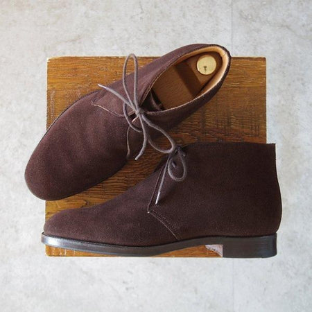 極上★クロケット&ジョーンズ 6E【定価￥93,500-★チャッカブーツ/CHERTSEY】224ラスト/スエード/濃茶/メンズ/Crockett&Jones★l533