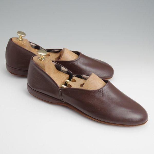 未使用★チャーチ 85F/UK8.5【貴重★旧チャーチ/HERMES/ルームシューズ】スリッパー/スリッポン/カーフ/濃茶/メンズ/Church's★l535