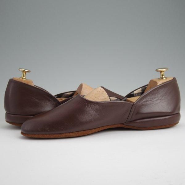 未使用★チャーチ 85F/UK8.5【貴重★旧チャーチ/HERMES/ルームシューズ】スリッパー/スリッポン/カーフ/濃茶/メンズ/Church's★l535