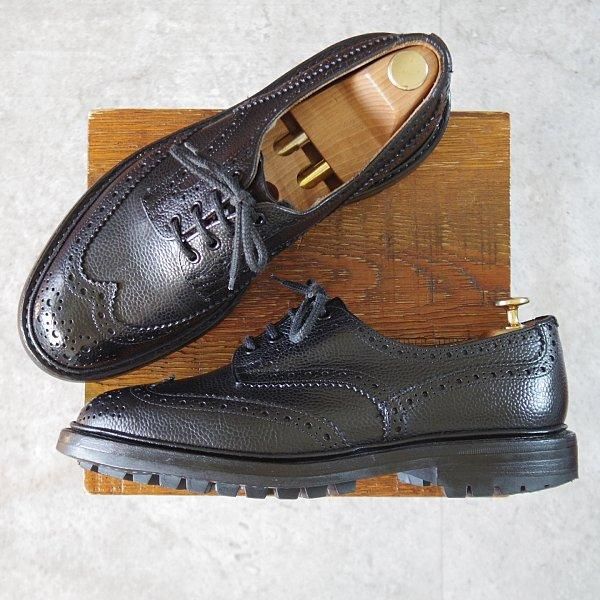 ★トリッカーズ SIZE 8.5【定価￥121,000-★バートン同系モデル/ILKLEY】カントリーシューズ/グレインレザー/黒/メンズ/Tricker's★l543