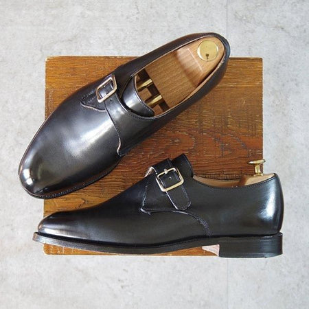 極上★トリッカーズ SIZE 8【現行定価10万円以上★モンクストラップ/JS3434】ボックスカーフ/黒/メンズ/Tricker's★l544