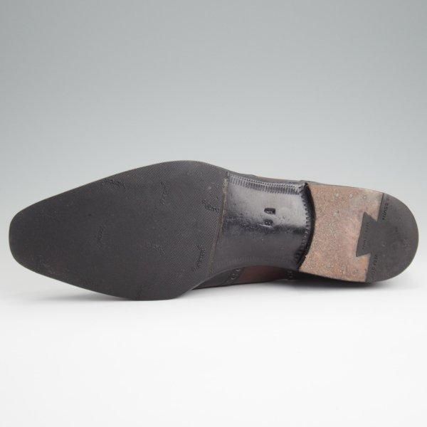 極上★(伊)アンジェロ・マネッティ SIZE 8.5【貴重★ギリーシューズ風デザイン/フルブローグ】黒×濃茶/カーフ/Angiolo Manetti★l546