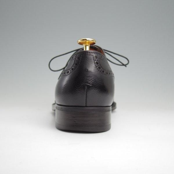 極上★銀座ヨシノヤ SIZE 26【小笠原シューズ製★ハンドソーンウェルテッド製法/フルブローグ】シボ革/黒/メンズ/Ginza Yoshinoya★l553