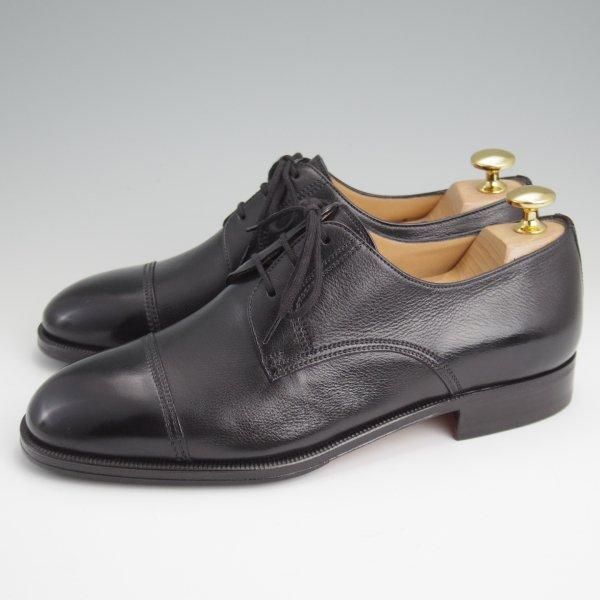 ほぼ試着程度★(伊)タニノクリスチー SIZE 5【定価10万円以上★ストレートチップ/黒】シボ革/メンズ/TANINO CRISCI★l554