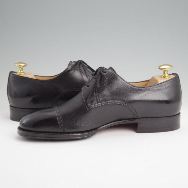 ほぼ試着程度★(伊)タニノクリスチー SIZE 5【定価10万円以上★ストレートチップ/黒】シボ革/メンズ/TANINO CRISCI★l554