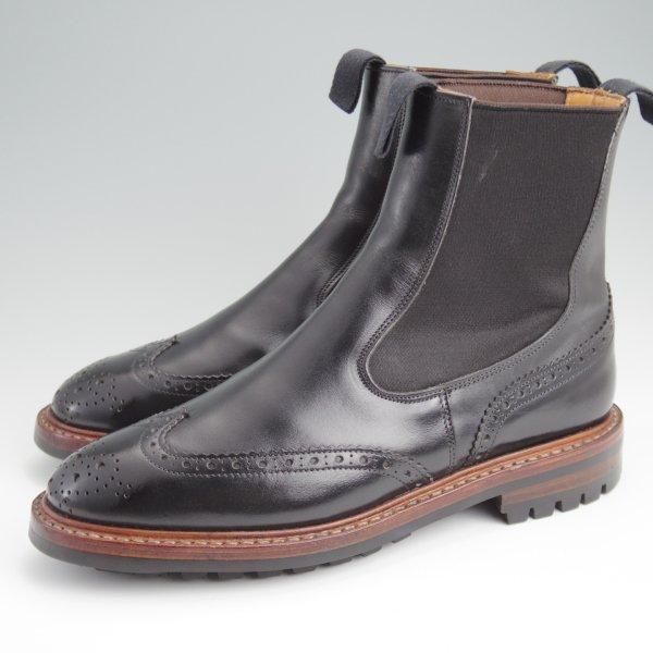 極上★トリッカーズ SIZE 8.5【定価￥132,000-★コマンドソール仕様/HENRY/サイドゴアブーツ】m2754/ボックスカーフ/黒/Tricker's★l557