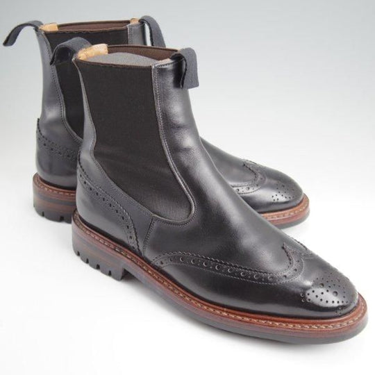 極上★トリッカーズ SIZE 8.5【定価￥132,000-★コマンドソール仕様/HENRY/サイドゴアブーツ】m2754/ボックスカーフ/黒/Tricker's★l557