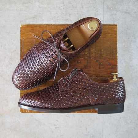 極上★(伊)シルヴァノ・ラッタンジ SIZE 7【ハンドソーンウェルテッド製法★イントレチャート/プレーントゥ】カーフ/濃茶/メンズ★l564