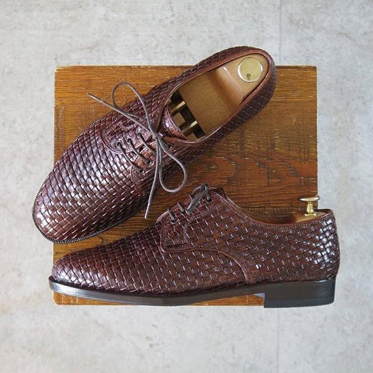 極上★(伊)シルヴァノ・ラッタンジ SIZE 7【ハンドソーンウェルテッド製法★イントレチャート/プレーントゥ】カーフ/濃茶/メンズ★l564
