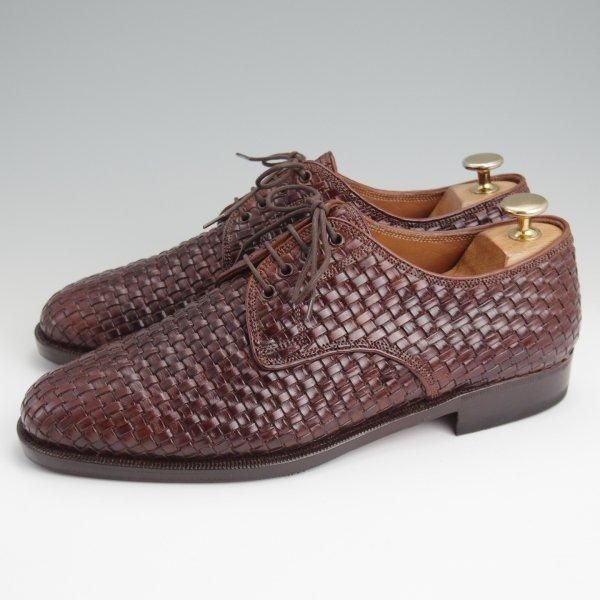 極上★(伊)シルヴァノ・ラッタンジ SIZE 7【ハンドソーンウェルテッド製法★イントレチャート/プレーントゥ】カーフ/濃茶/メンズ★l564