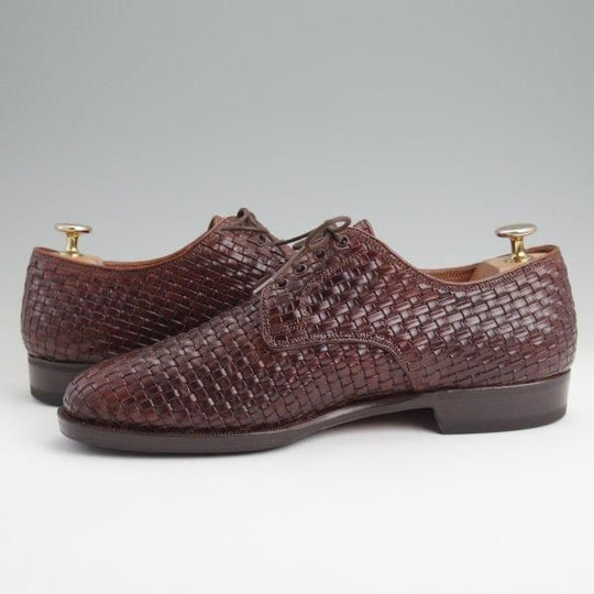 極上★(伊)シルヴァノ・ラッタンジ SIZE 7【ハンドソーンウェルテッド製法★イントレチャート/プレーントゥ】カーフ/濃茶/メンズ★l564