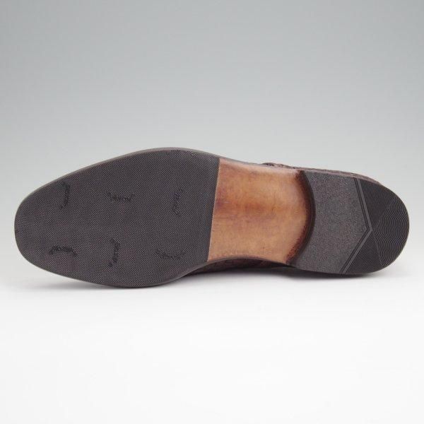 極上★(伊)シルヴァノ・ラッタンジ SIZE 7【ハンドソーンウェルテッド製法★イントレチャート/プレーントゥ】カーフ/濃茶/メンズ★l564