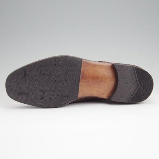 極上★(伊)シルヴァノ・ラッタンジ SIZE 7【ハンドソーンウェルテッド製法★イントレチャート/プレーントゥ】カーフ/濃茶/メンズ★l564