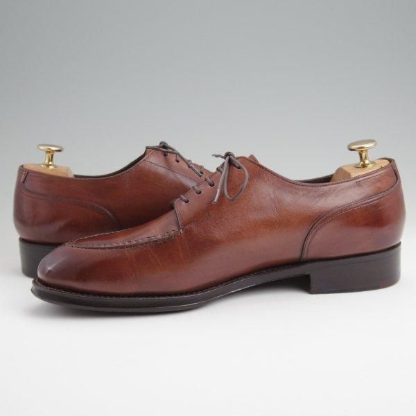 美品★(浅草)鞆ゑ /トモエ SIZE 7【定価￥47,300-★EG/ドーバー似寄りモデル/スキンステッチ】TG101/Uチップ/濃茶/メンズ★l568