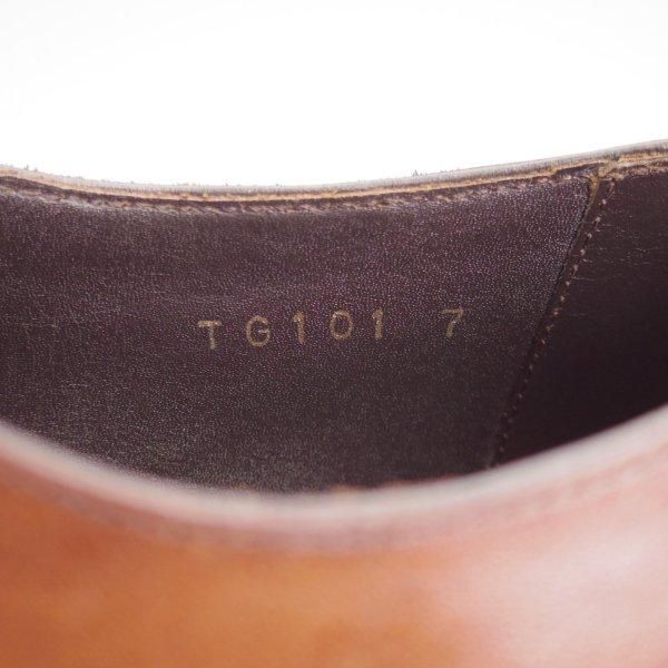 美品★(浅草)鞆ゑ /トモエ SIZE 7【定価￥47,300-★EG/ドーバー似寄りモデル/スキンステッチ】TG101/Uチップ/濃茶/メンズ★l568