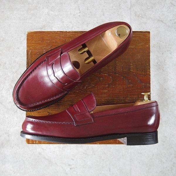 極美品★J.M.ウエストン 7D【現行定価￥151,800-★180/コインローファー/旧ロゴ】ヴィンテージ/41ラスト/赤茶/Weston/ウェストン★l578